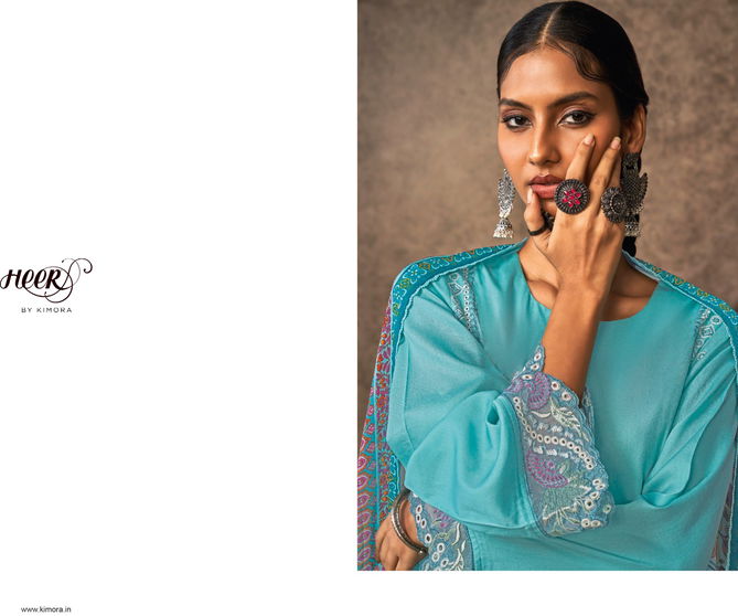 Malika By Kimora Muslin Digital Printed Embroidery Salwar Suits Wholesalers In Delhi